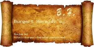 Burgert Hermiás névjegykártya